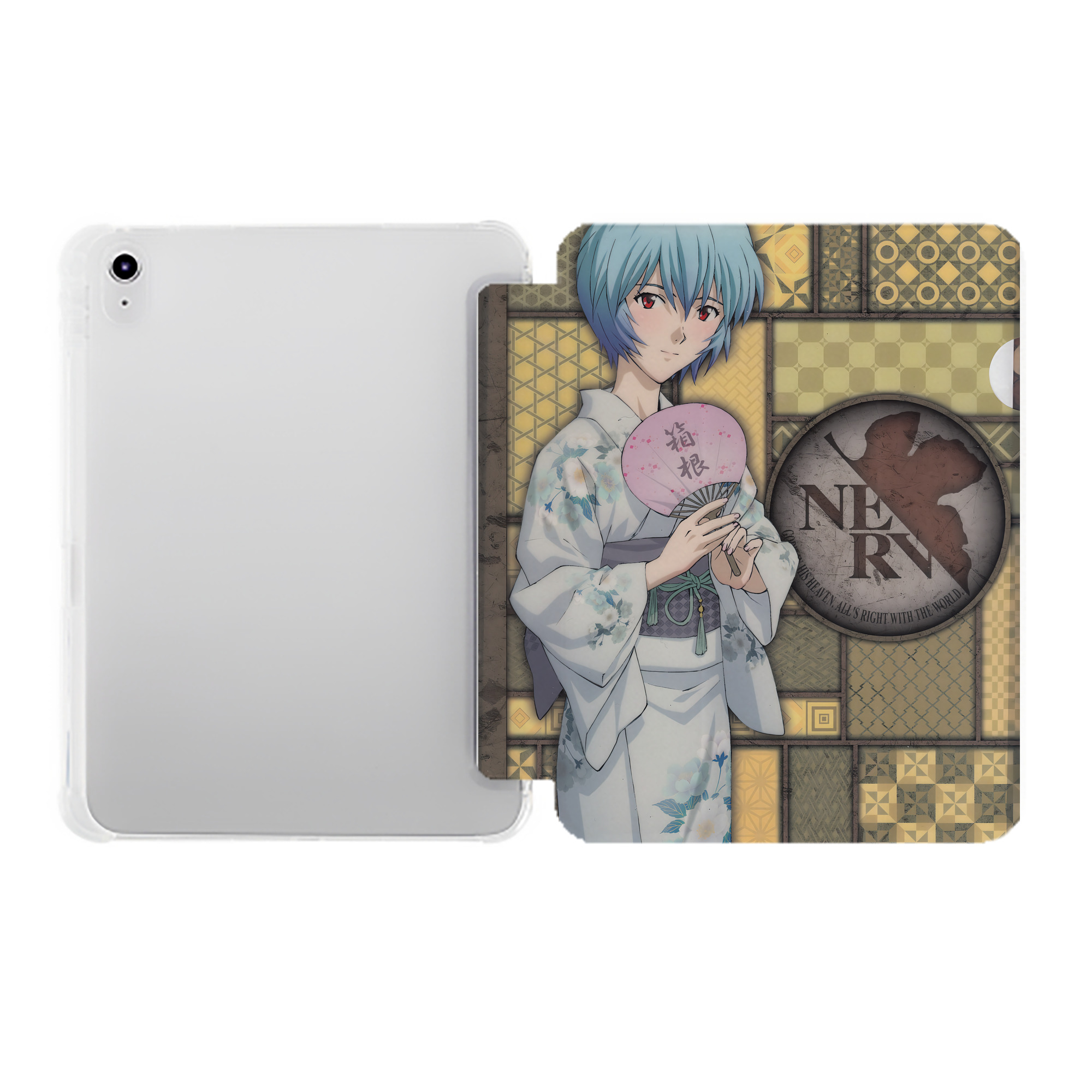 （画像用） EVA 新世紀エヴァンゲリオン IPad ケース ペン収納付き 三つ折りスタンド PUレザー×シリコン 対応機種9.5/10.5/10.9インチ